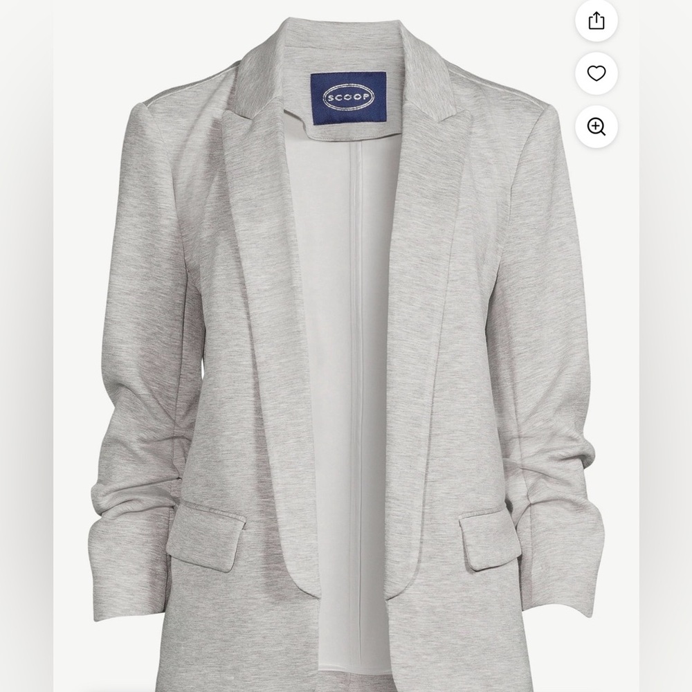 NWT Scoop Gray Knit Scrunch Sleeve Jacket, XL - Picture 4 of 14